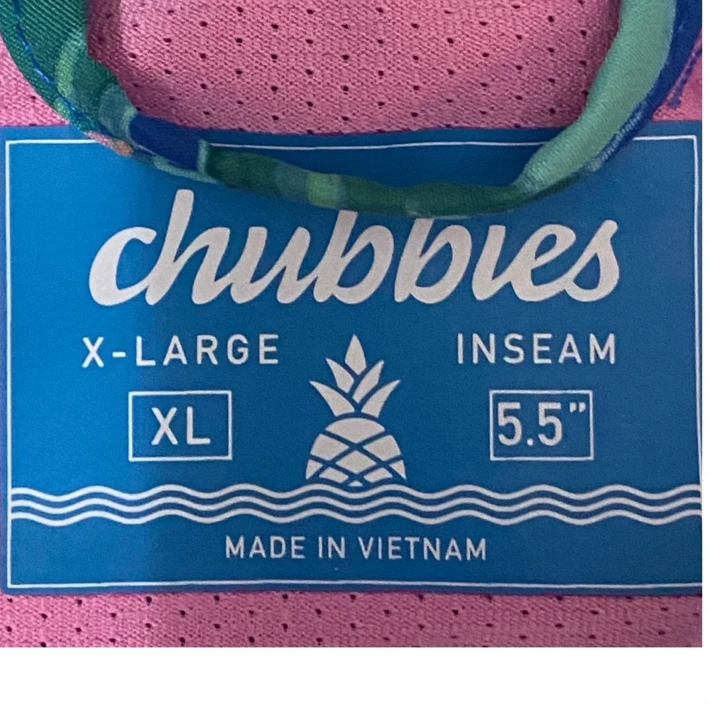 Chubbies‎ Swim Trunks Mens XL Blue Tropical Floral 5.5 Inseam Lined Shorts